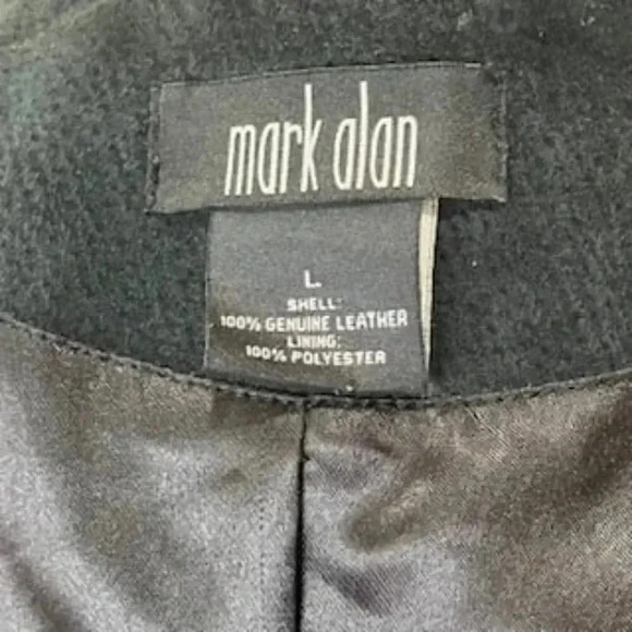 Mark Alan western‎ Leather Suede Biker Front Zip Up Black Vest Women’s Size Larg - Picture 7 of 10